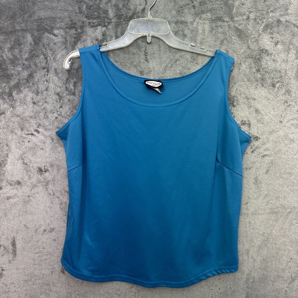 zoey beth plus 2X blue tank sleeveless top